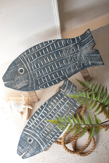 Wooden Fish Stools - Coastal Decor