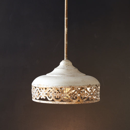 Large White Vintage Style Pendant Lamp