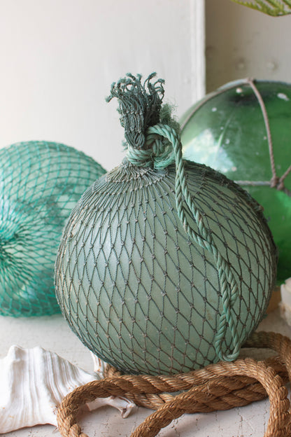 Antique Glass Float With Rope