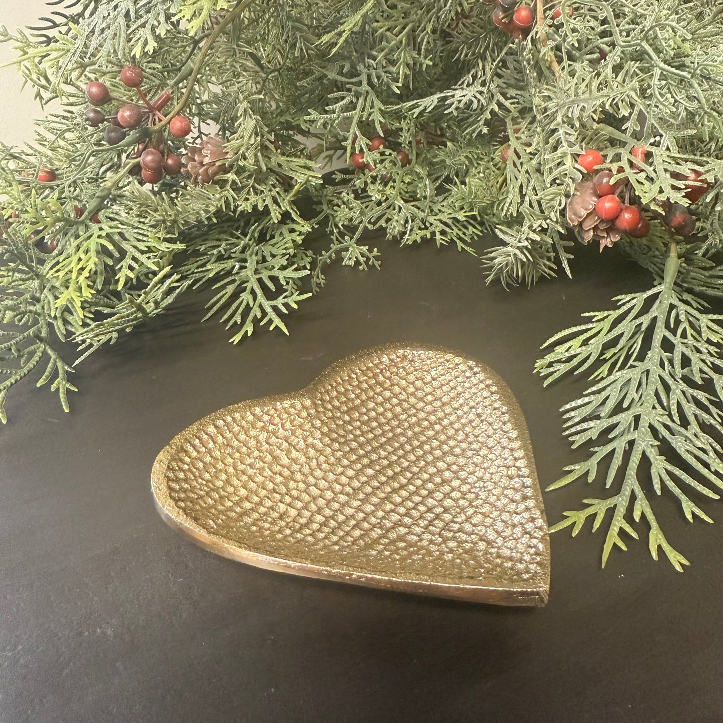 Textured Gold Heart Dish