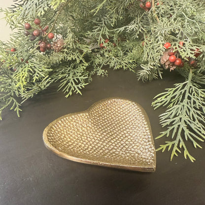 Textured Gold Heart Dish