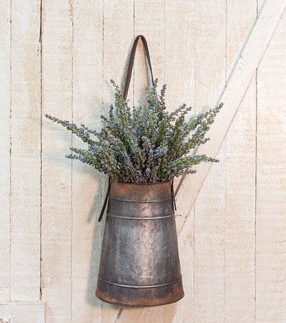 Metal Hanging Container with Leather Strap
