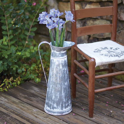 White Washed Tin Pitcher