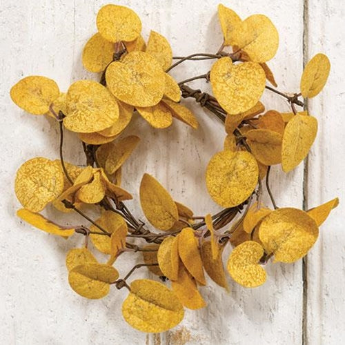 Penny Leaf Candle Ring- Mustard