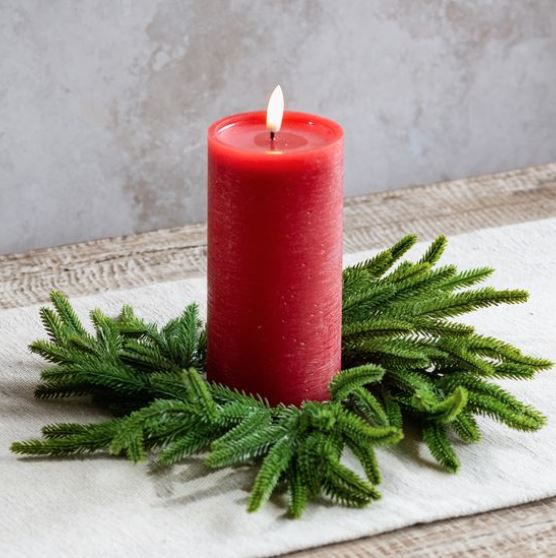 Norfolk Pine Candle Ring 6.5"