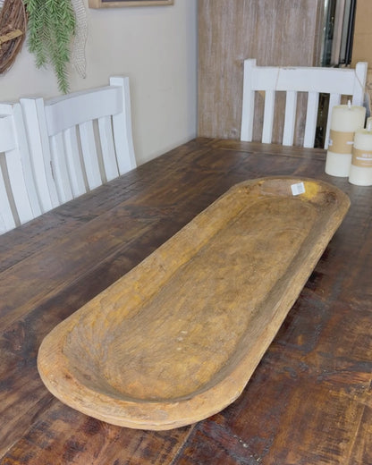 Vintage Style Dough Bowl - Large