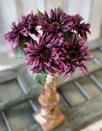  Purple spider mum bundle, faux fall floral stems