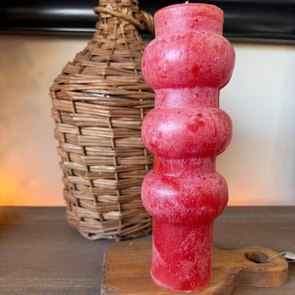 Red 3" x 9" Unscented Totem Candle