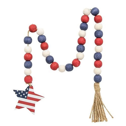 Red White and Blue Beaded Garland