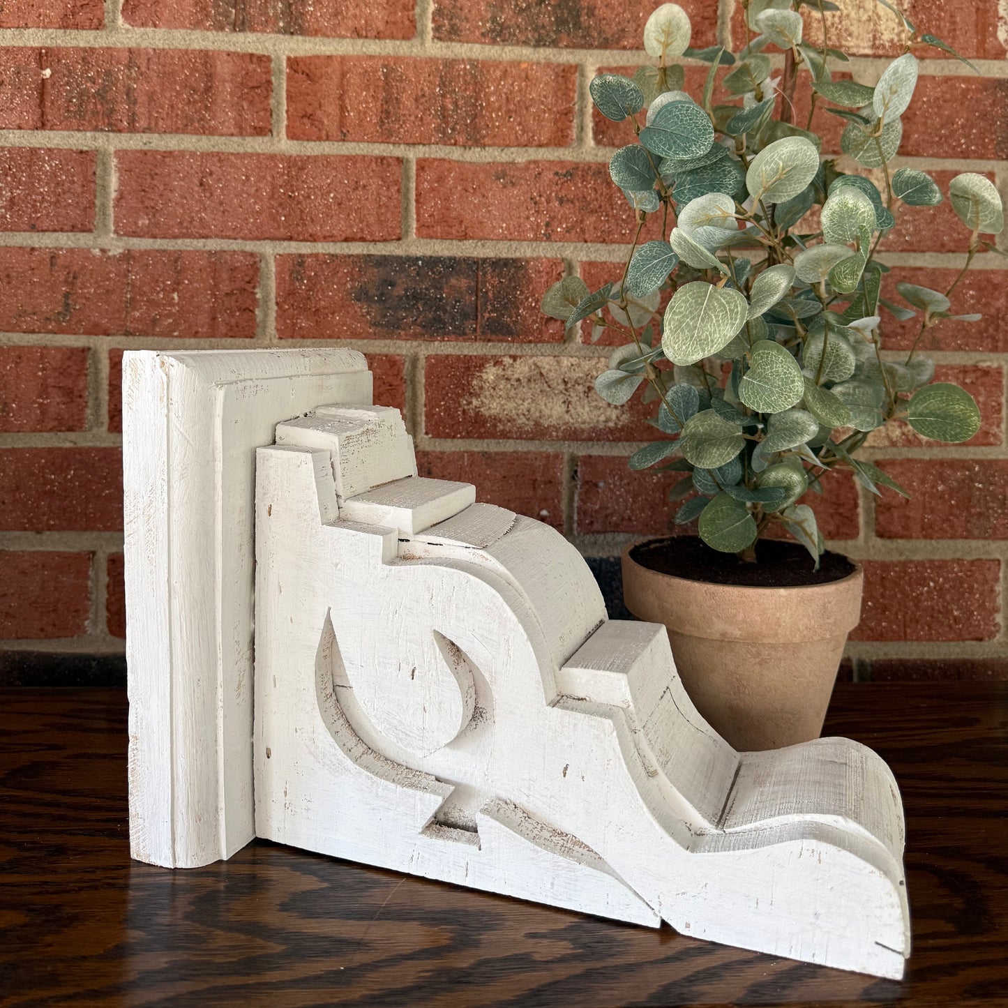 rustic style home decor - white distressed corbel