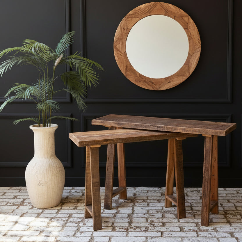 rustic wood console table - side table for modern rustic home