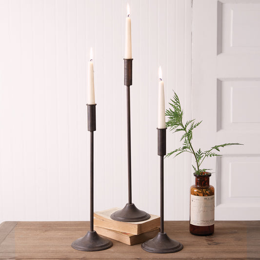 Rustic Modern Taper Candle Holders - Set of 3