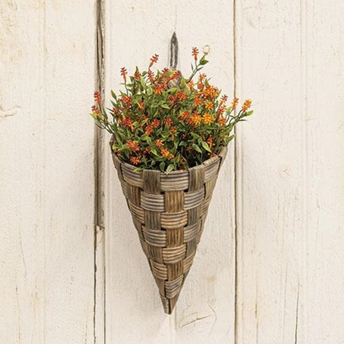 Rustic Woven Cornucopia Basket