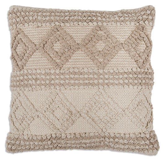 Tan and Cream Textured Throw Pillow