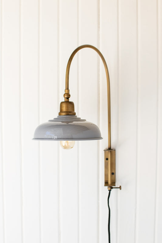 Grey Enamel Shade Wall Sconce