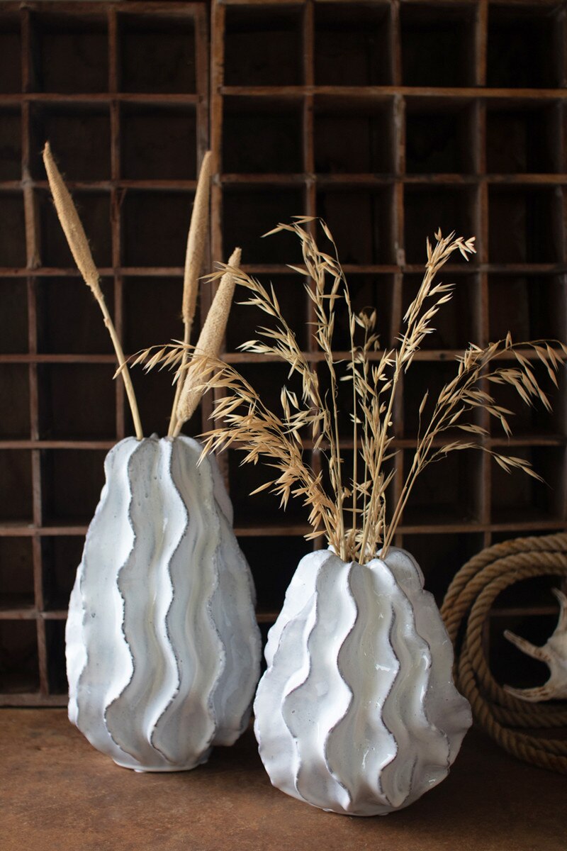 Ceramic Ruffle Vase - Large