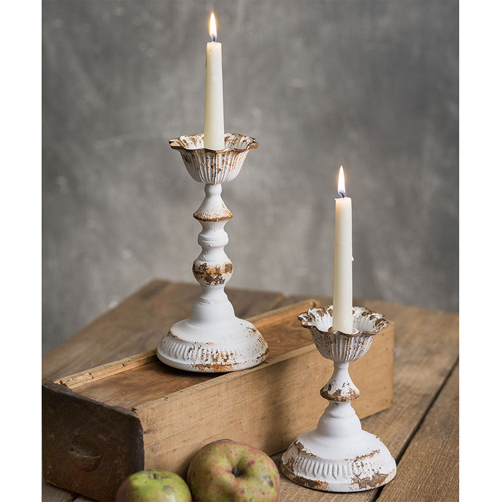 Distressed Dapheny Tapered Candle Holders