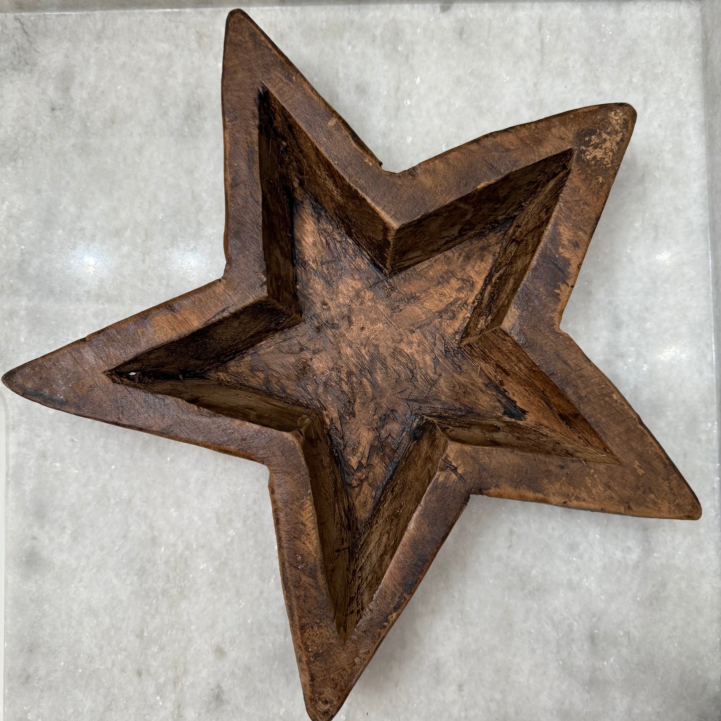 Rustic Star Wood Bowl - Stained