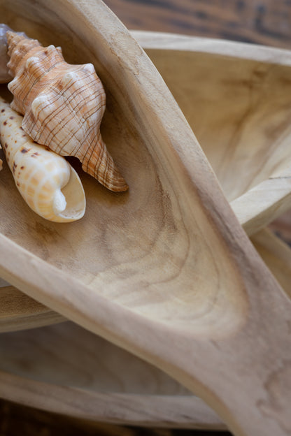 Carved Wood Fish Bowls
