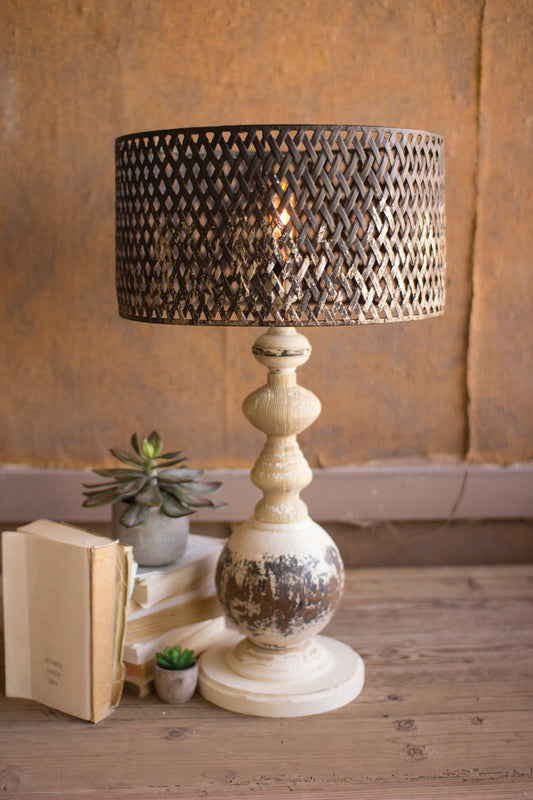 Table Lamp with Perforated Metal Shade