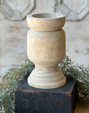 wood vase natural wood color
