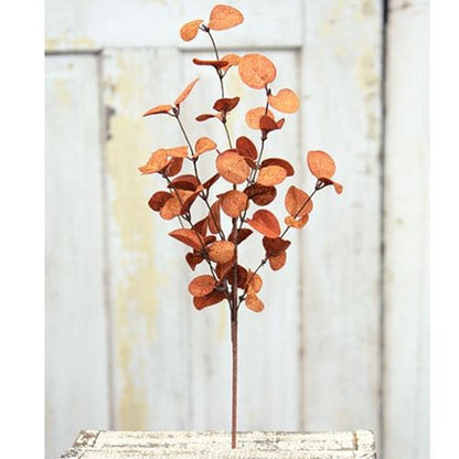  Penny leaf pick with round red leaves, 18 inch fall stem