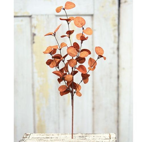  Penny leaf pick with round red leaves, 18 inch fall stem