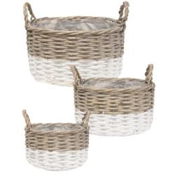 Two-toned Willow Baskets - Set of 3 - Willow Tree and Company