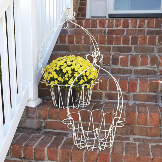 Wire Flower Hanging Baskets - Set of 2