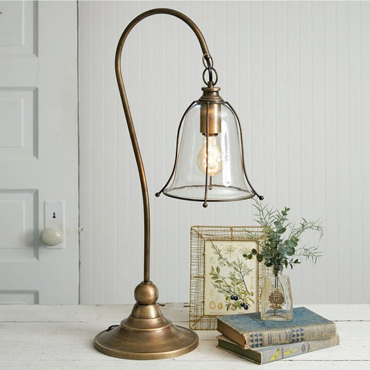 Antique Gooseneck Brass Lamp#shop_name