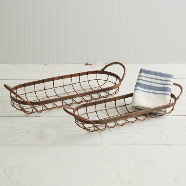 Copper Finish Bread Baskets Set of Two#shop_name