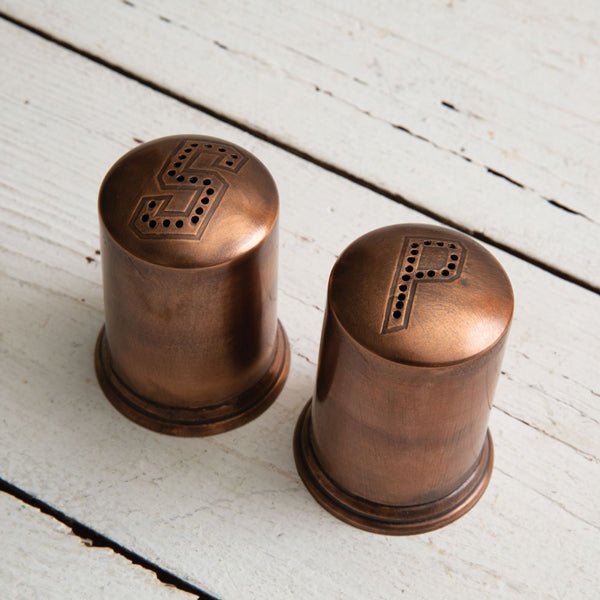 Copper Finish Salt and Pepper Shakers#shop_name