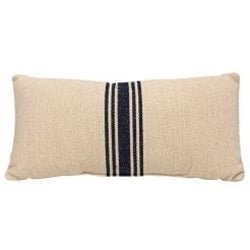 Grain Sack Cream and Navy Stripe Pillow#shop_name