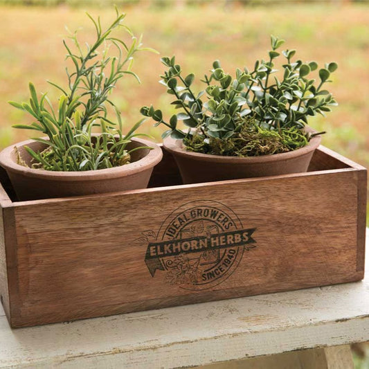 Elkhorn Herbs Planter with Two Pots