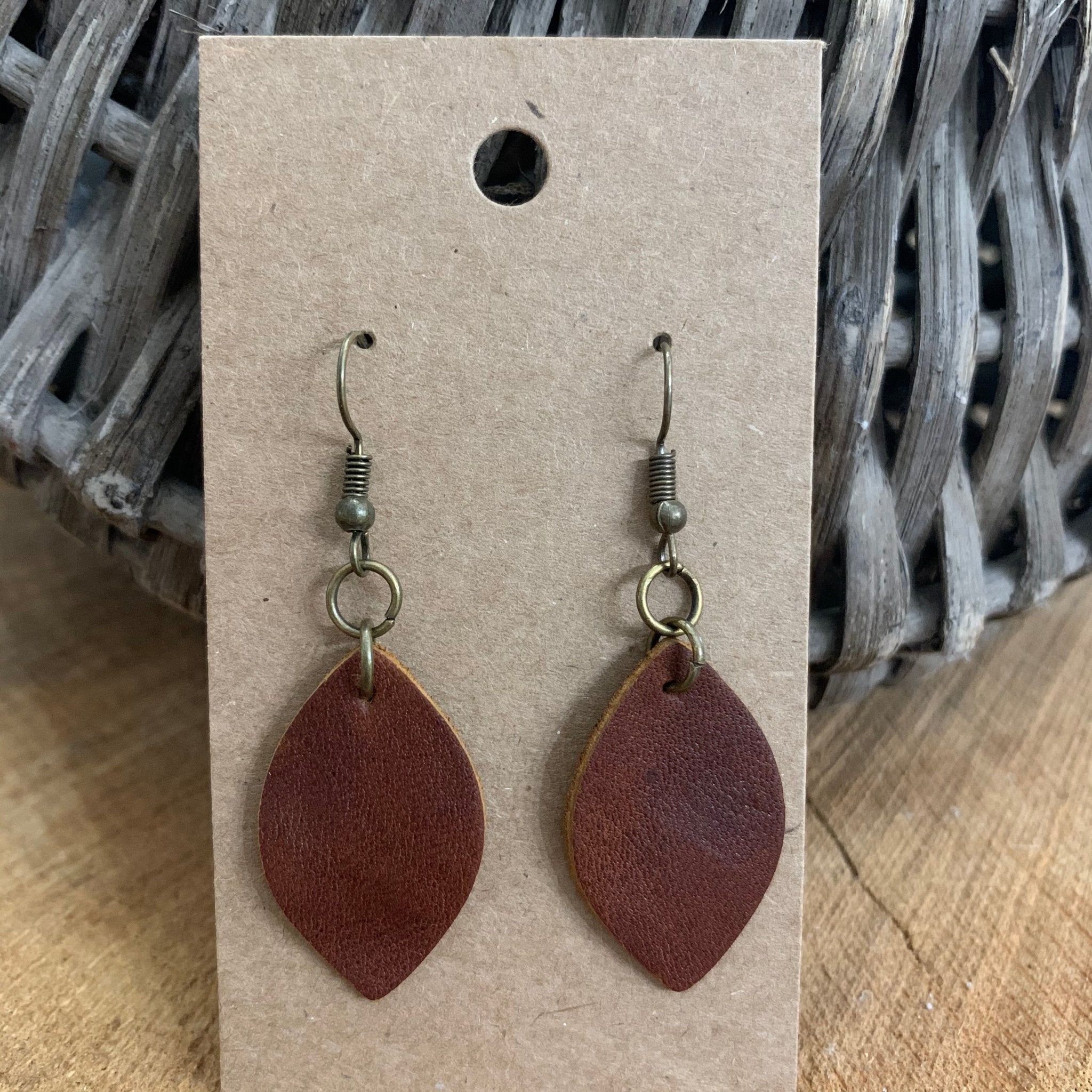 Teardrop earrings deals leather