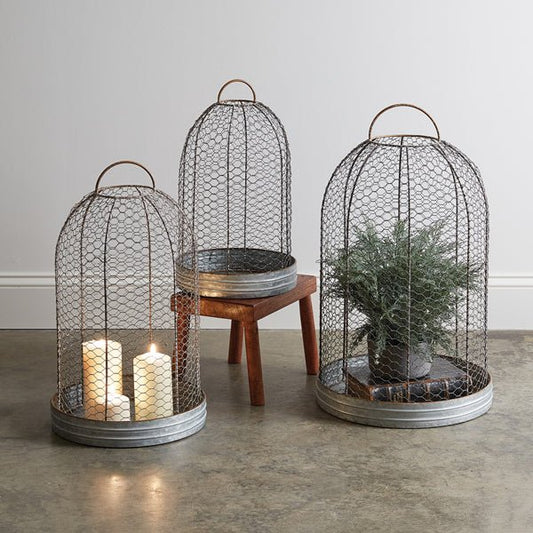 Wire Mesh Cloche with Base - Set of 3#shop_name
